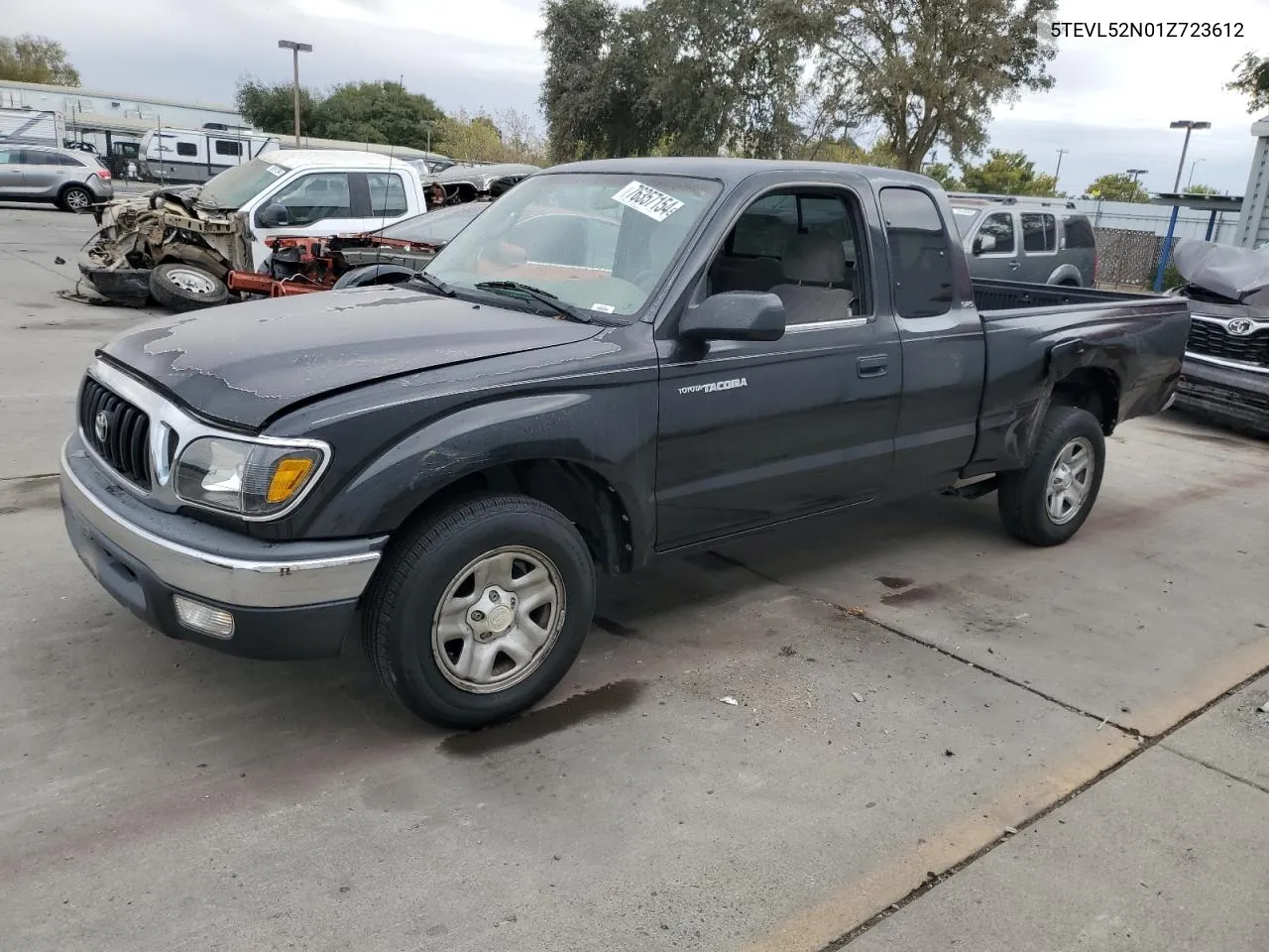 2001 Toyota Tacoma Xtracab VIN: 5TEVL52N01Z723612 Lot: 76357154