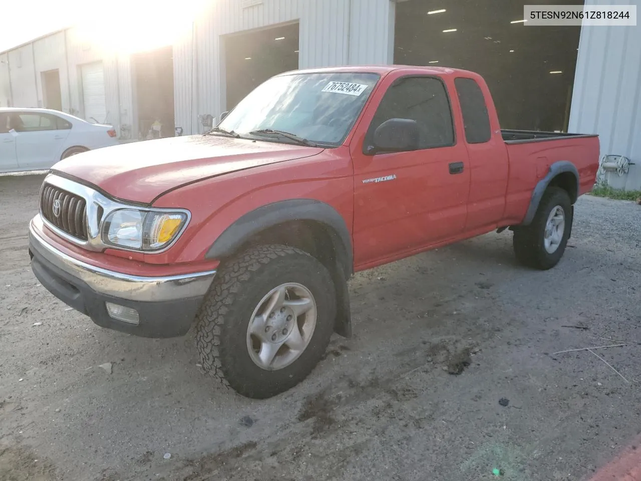 2001 Toyota Tacoma Xtracab Prerunner VIN: 5TESN92N61Z818244 Lot: 76752484