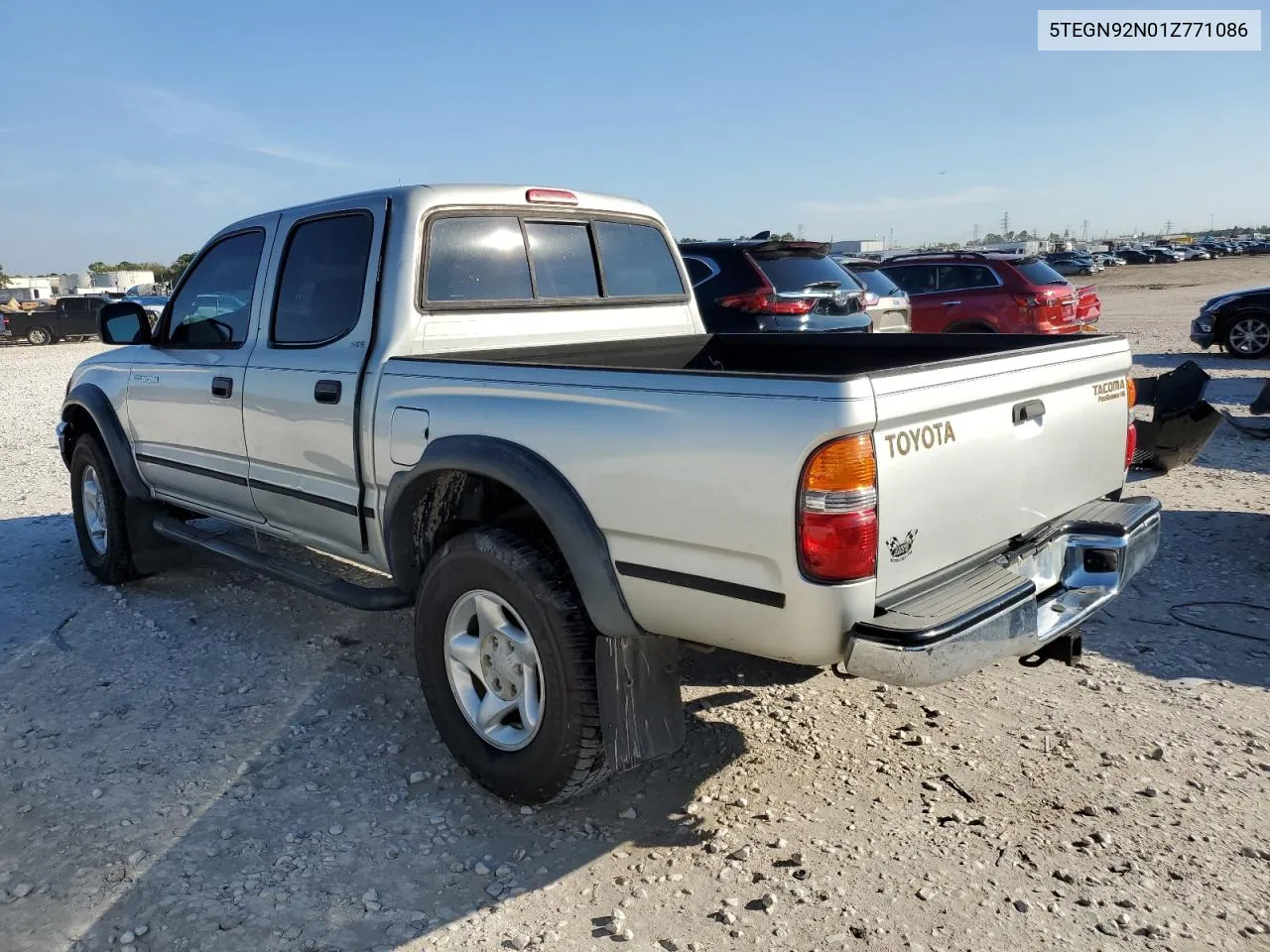 2001 Toyota Tacoma Double Cab Prerunner VIN: 5TEGN92N01Z771086 Lot: 77088503