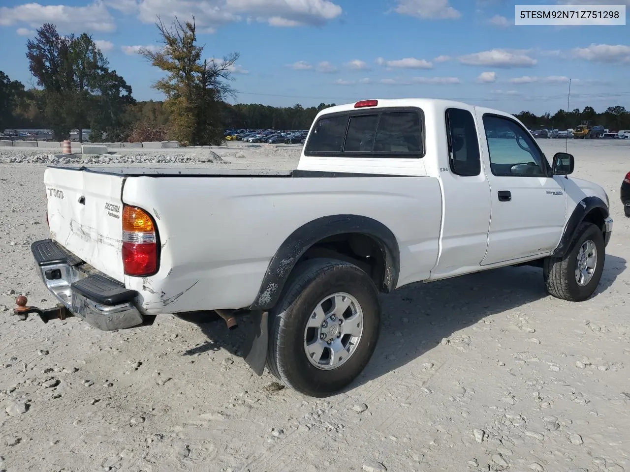 2001 Toyota Tacoma Xtracab Prerunner VIN: 5TESM92N71Z751298 Lot: 77243384