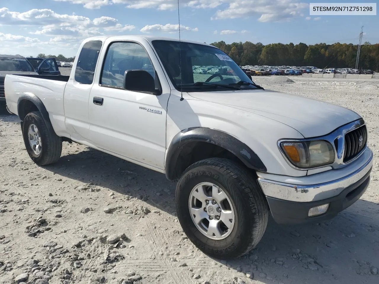 2001 Toyota Tacoma Xtracab Prerunner VIN: 5TESM92N71Z751298 Lot: 77243384