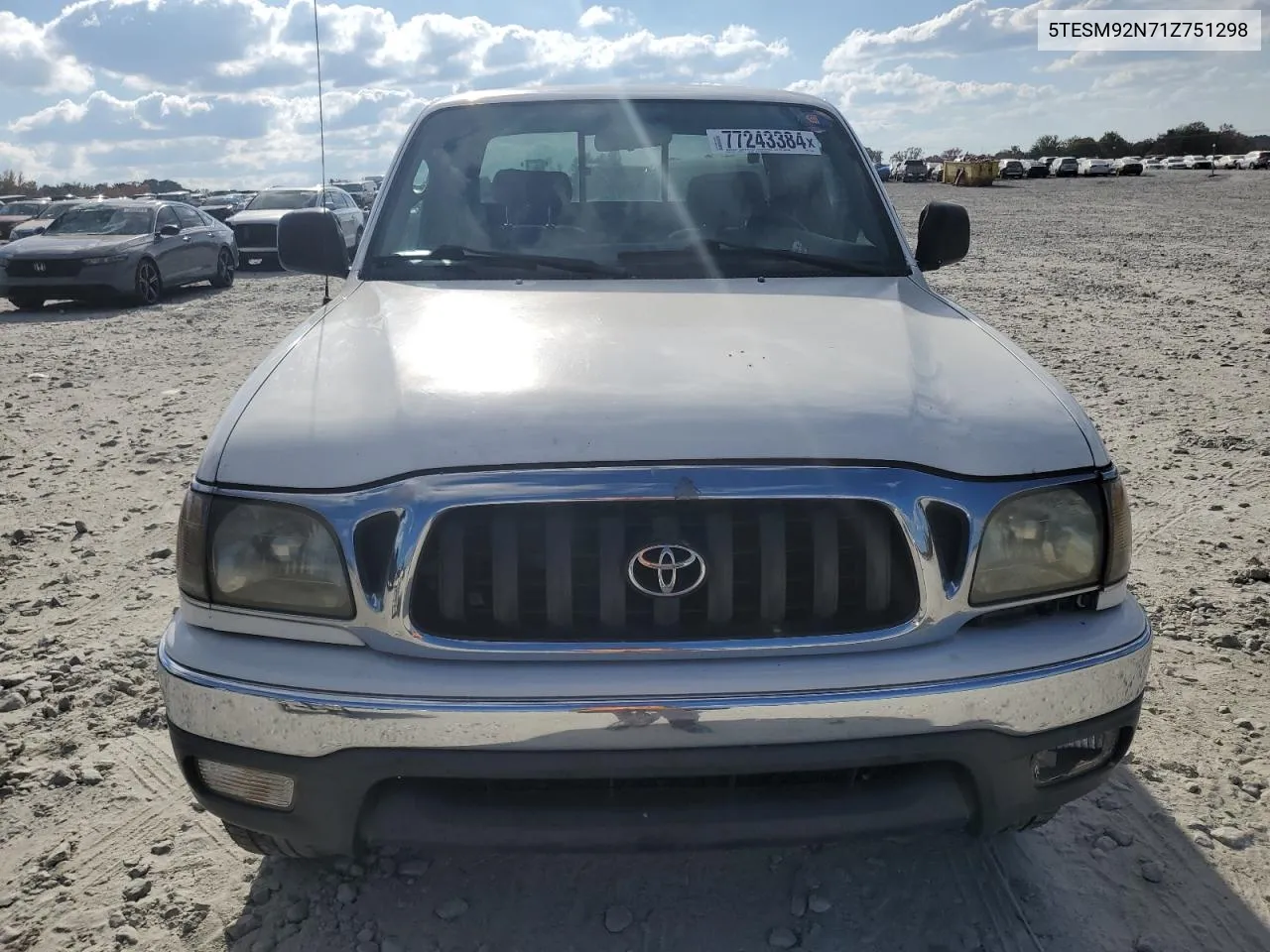 2001 Toyota Tacoma Xtracab Prerunner VIN: 5TESM92N71Z751298 Lot: 77243384