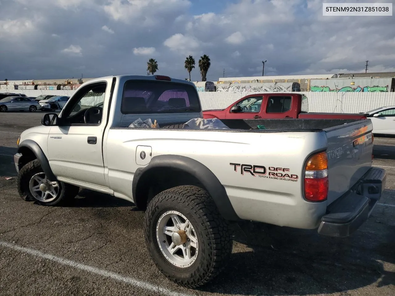 2001 Toyota Tacoma Prerunner VIN: 5TENM92N31Z851038 Lot: 78100474