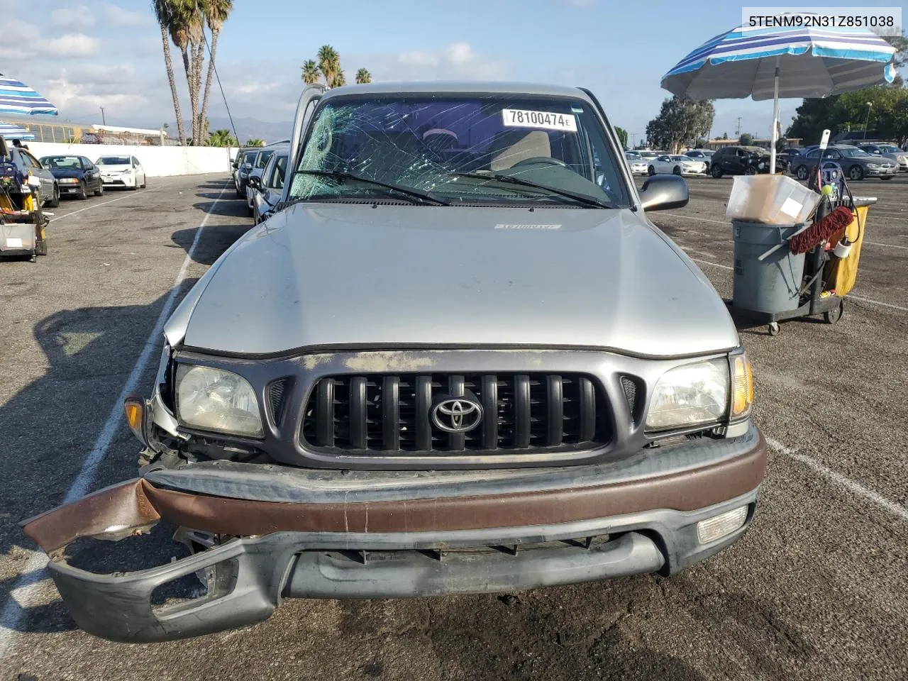 2001 Toyota Tacoma Prerunner VIN: 5TENM92N31Z851038 Lot: 78100474