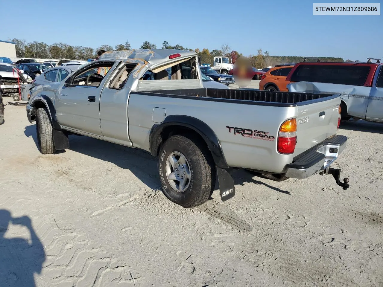 2001 Toyota Tacoma Xtracab VIN: 5TEWM72N31Z809686 Lot: 78159574