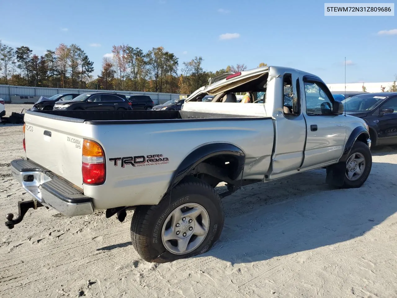 2001 Toyota Tacoma Xtracab VIN: 5TEWM72N31Z809686 Lot: 78159574