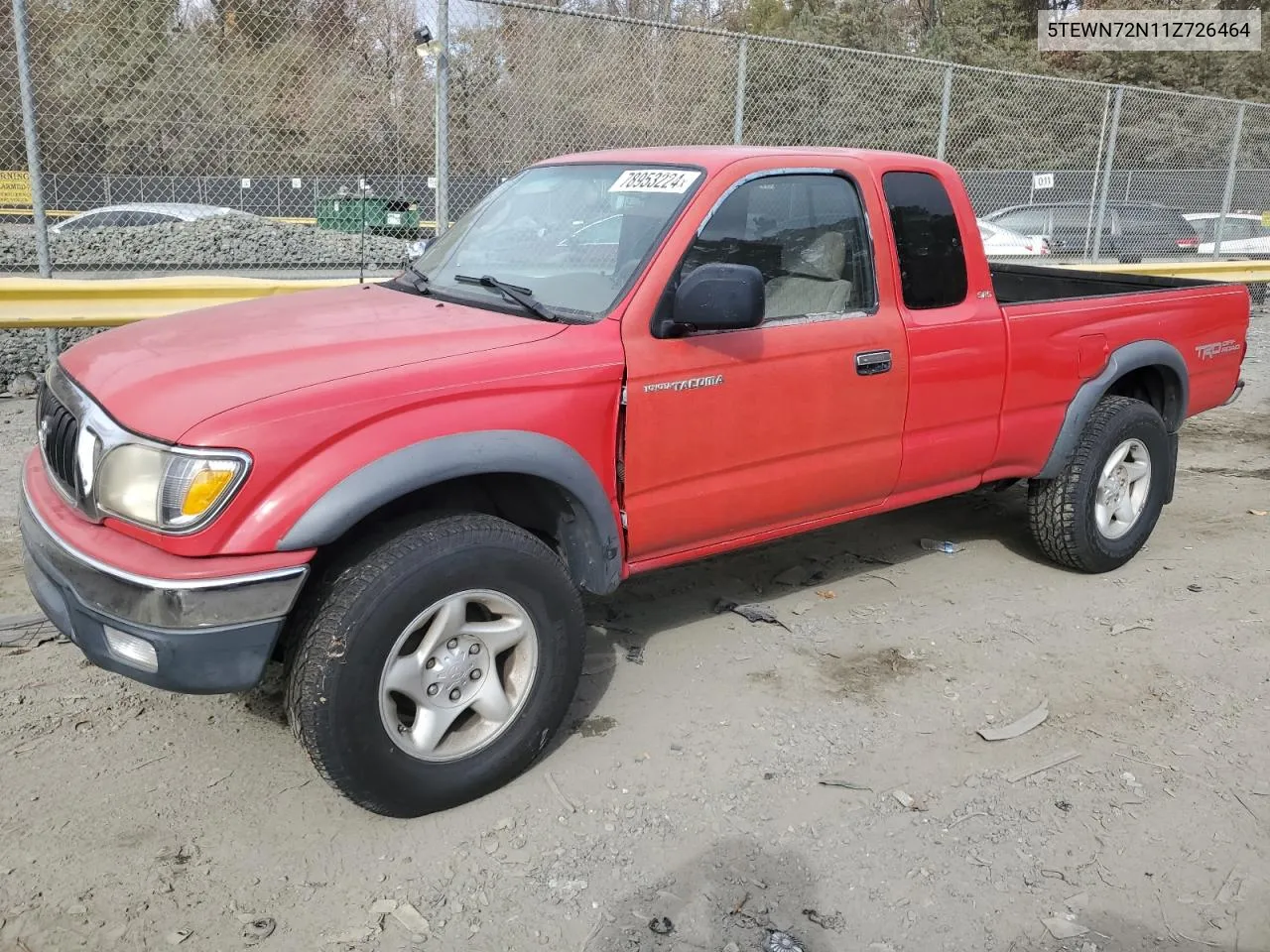 2001 Toyota Tacoma Xtracab VIN: 5TEWN72N11Z726464 Lot: 78953224