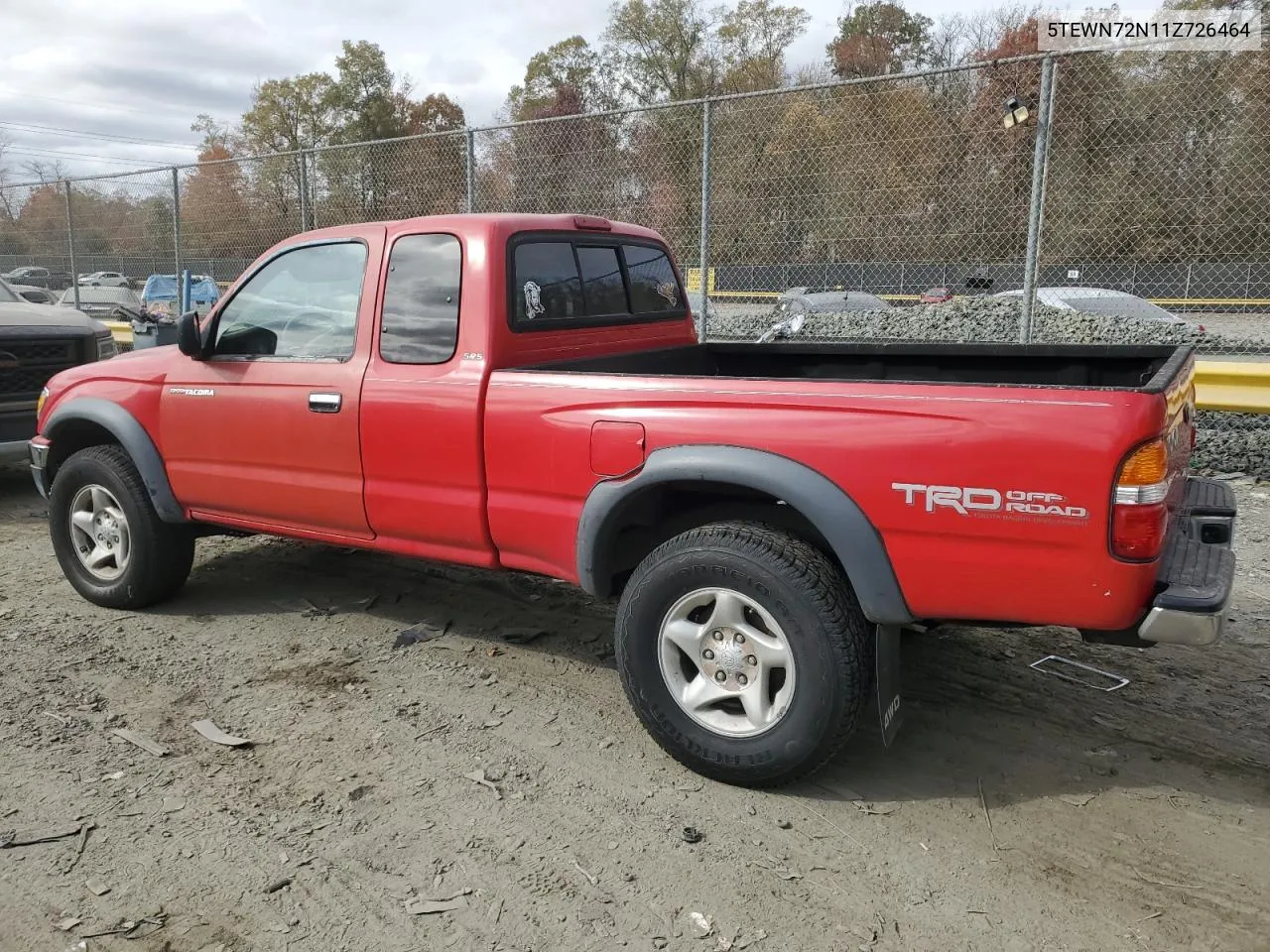 2001 Toyota Tacoma Xtracab VIN: 5TEWN72N11Z726464 Lot: 78953224