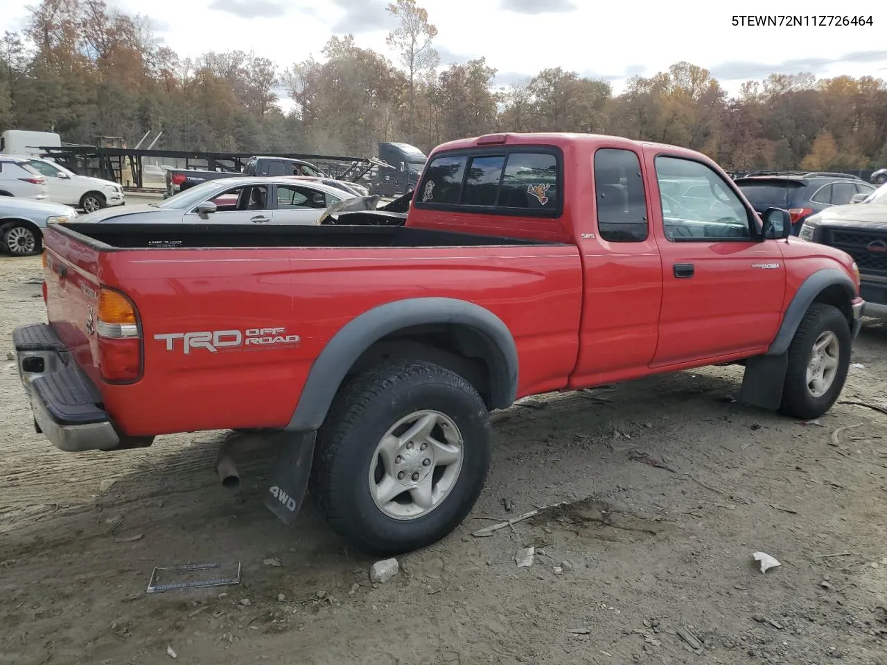 2001 Toyota Tacoma Xtracab VIN: 5TEWN72N11Z726464 Lot: 78953224