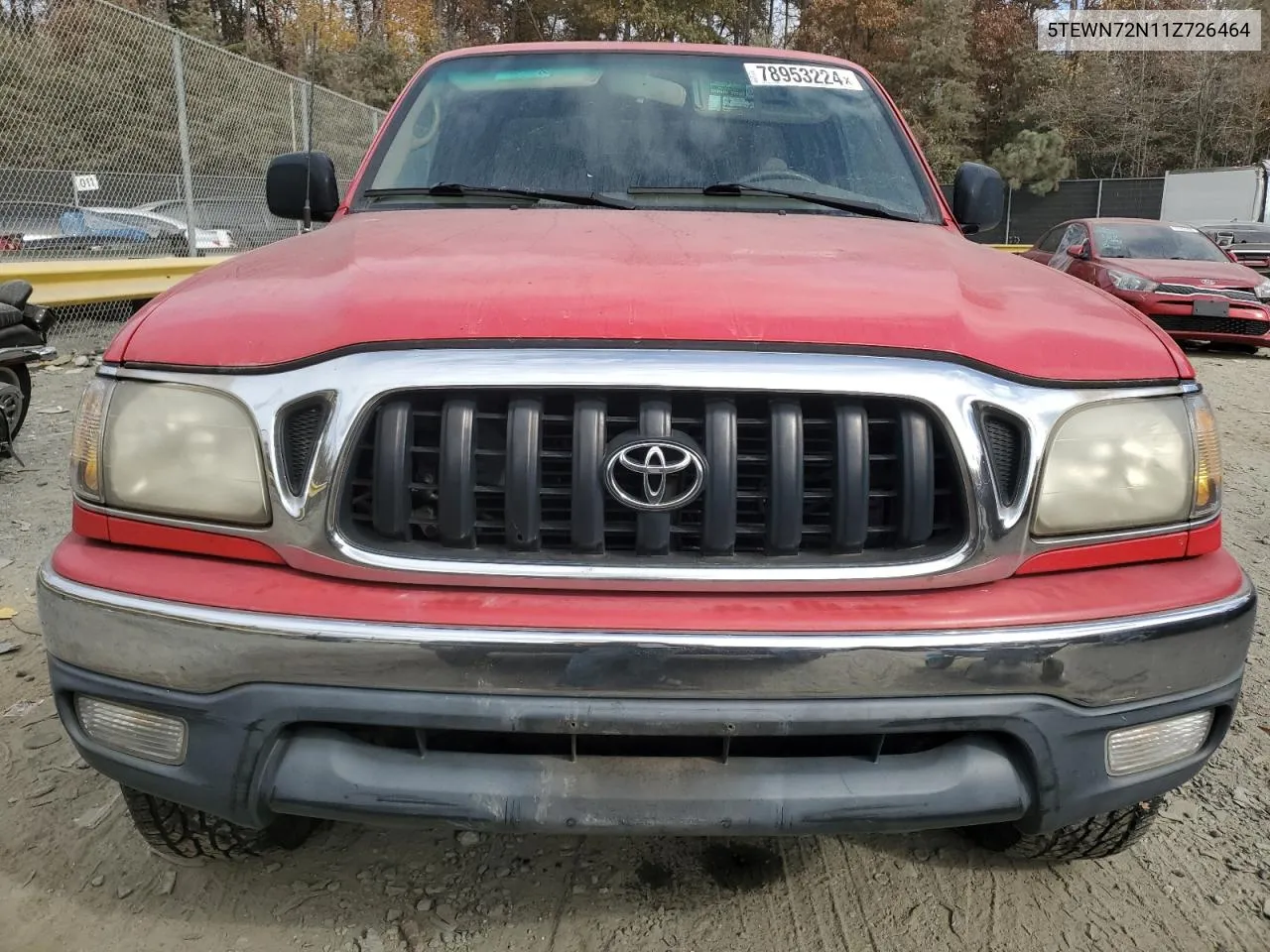 2001 Toyota Tacoma Xtracab VIN: 5TEWN72N11Z726464 Lot: 78953224