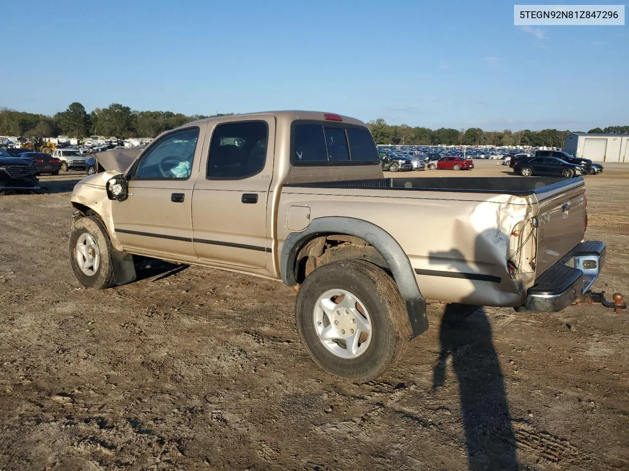 2001 Toyota Tacoma Double Cab Prerunner VIN: 5TEGN92N81Z847296 Lot: 79361624