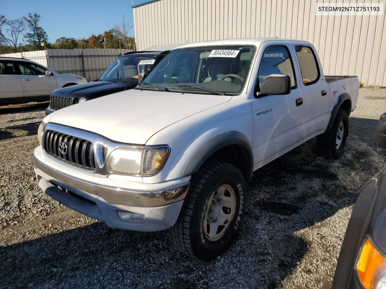 2001 Toyota Tacoma Double Cab Prerunner VIN: 5TEGM92N71Z751193 Lot: 80434564