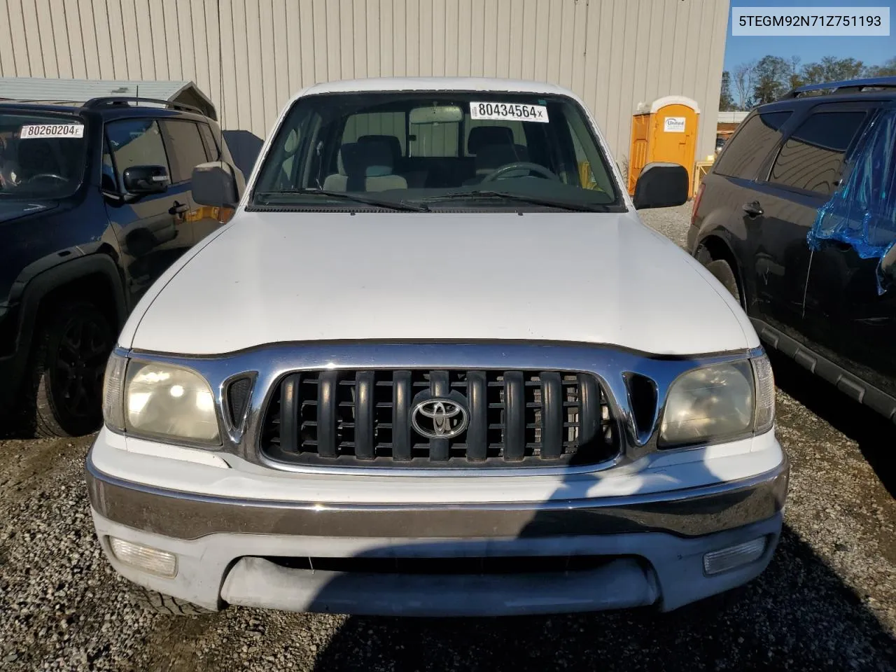 2001 Toyota Tacoma Double Cab Prerunner VIN: 5TEGM92N71Z751193 Lot: 80434564