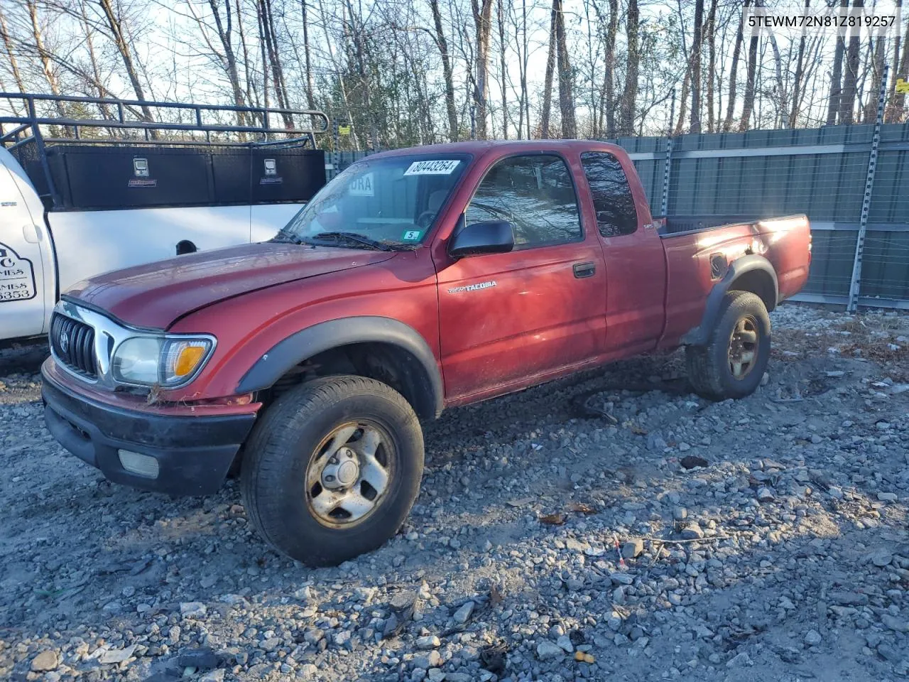 2001 Toyota Tacoma Xtracab VIN: 5TEWM72N81Z819257 Lot: 80443264