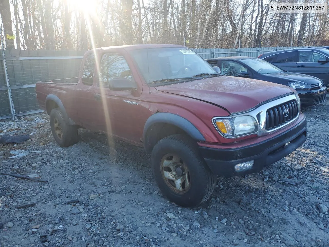 2001 Toyota Tacoma Xtracab VIN: 5TEWM72N81Z819257 Lot: 80443264