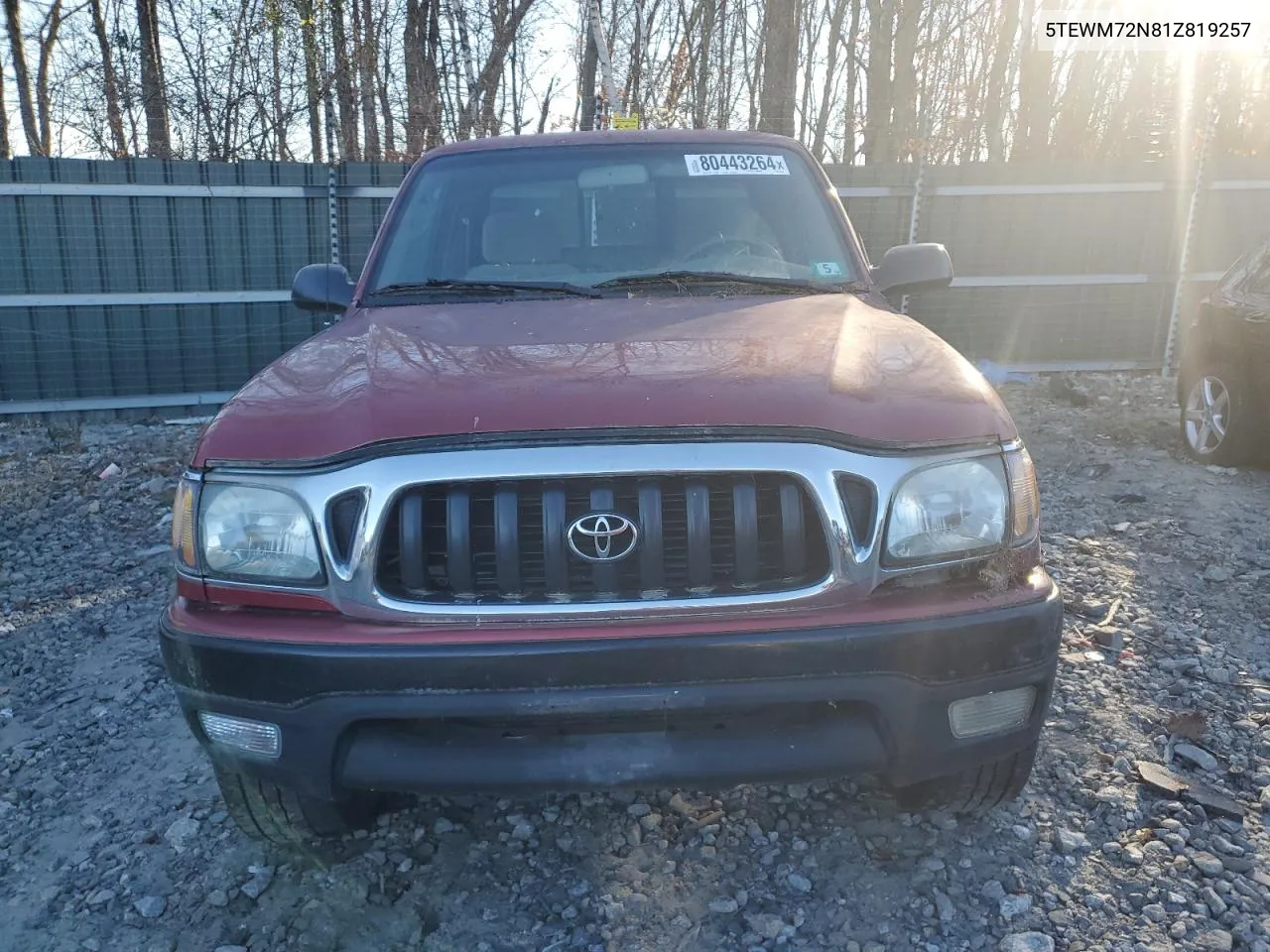 2001 Toyota Tacoma Xtracab VIN: 5TEWM72N81Z819257 Lot: 80443264