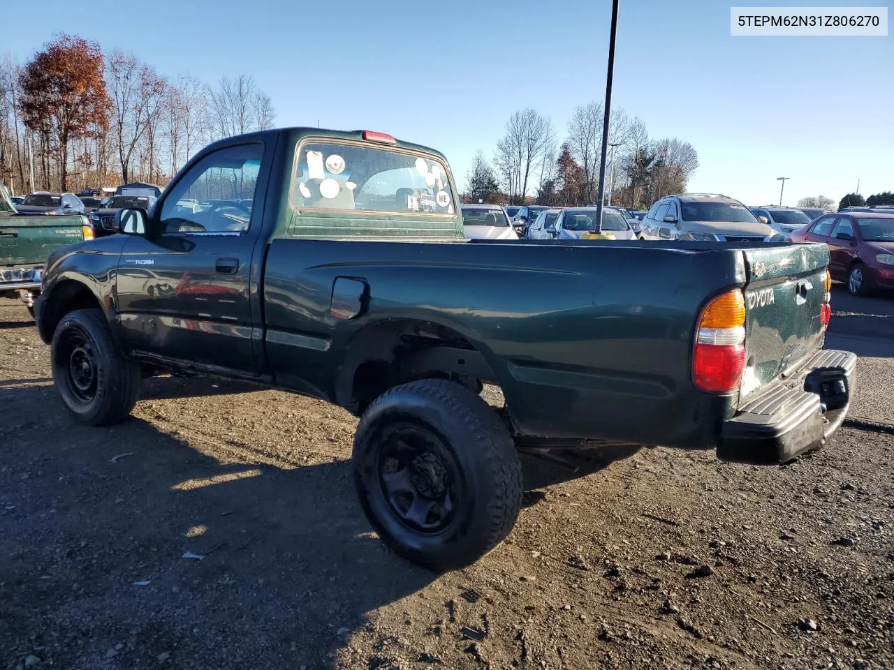 2001 Toyota Tacoma VIN: 5TEPM62N31Z806270 Lot: 80530444