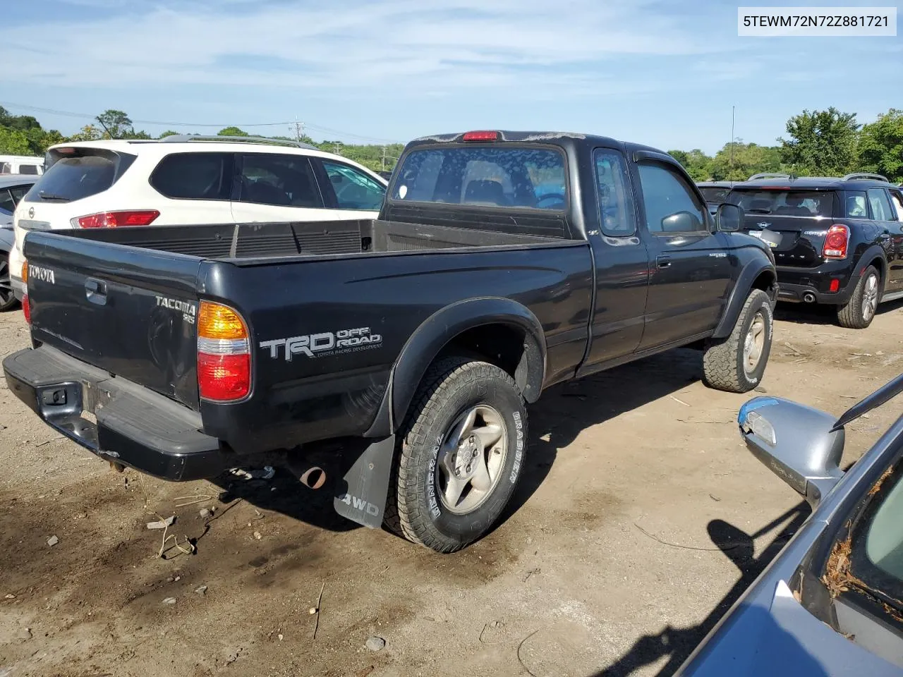 2002 Toyota Tacoma Xtracab VIN: 5TEWM72N72Z881721 Lot: 57684844