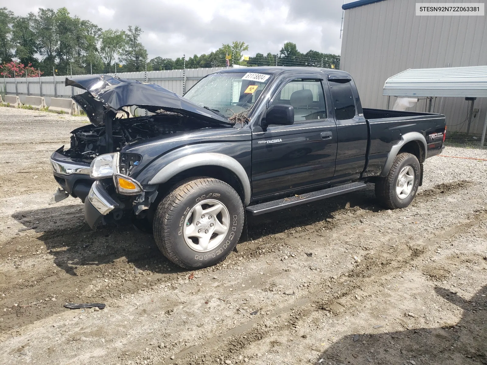 2002 Toyota Tacoma Xtracab Prerunner VIN: 5TESN92N72Z063381 Lot: 61118804