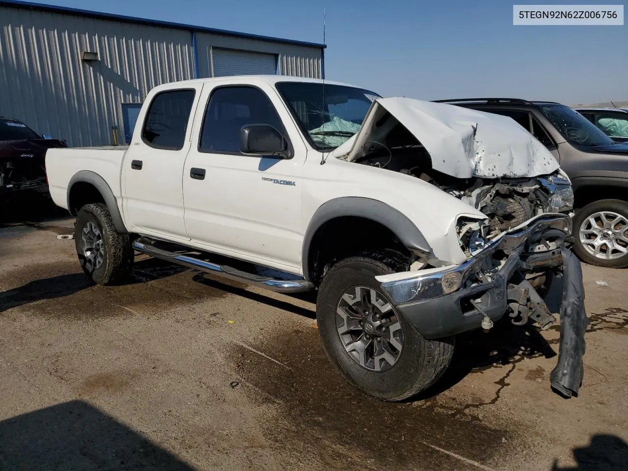 2002 Toyota Tacoma Double Cab Prerunner VIN: 5TEGN92N62Z006756 Lot: 62825054