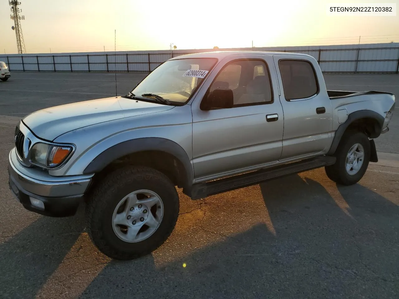 2002 Toyota Tacoma Double Cab Prerunner VIN: 5TEGN92N22Z120382 Lot: 62900314