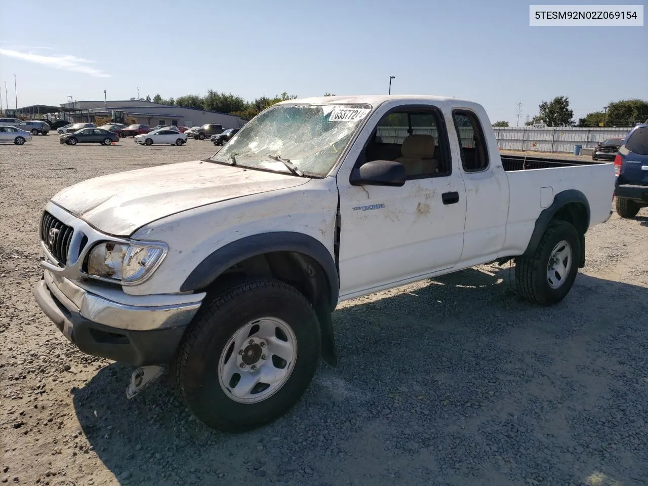 2002 Toyota Tacoma Xtracab Prerunner VIN: 5TESM92N02Z069154 Lot: 65377244