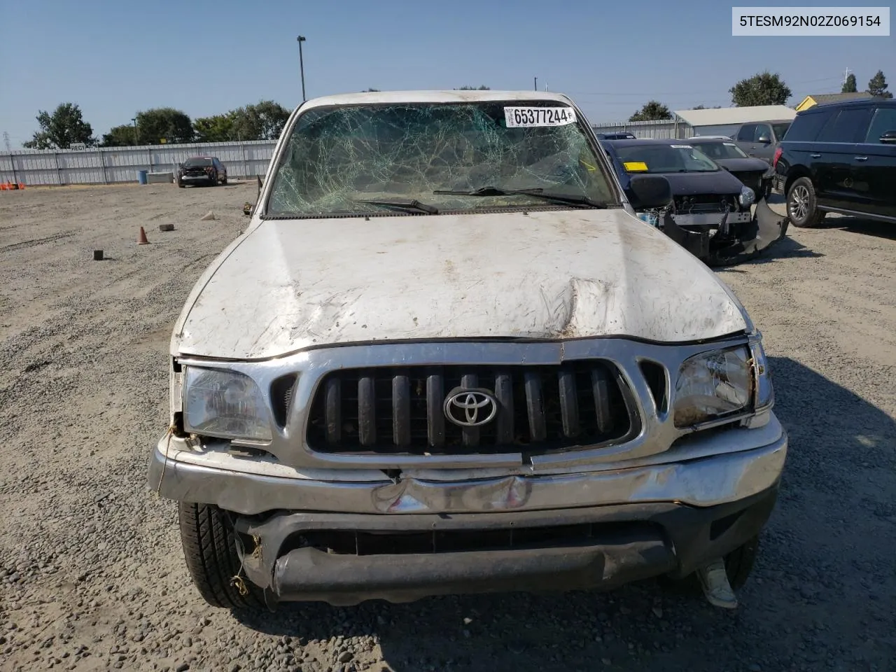 2002 Toyota Tacoma Xtracab Prerunner VIN: 5TESM92N02Z069154 Lot: 65377244