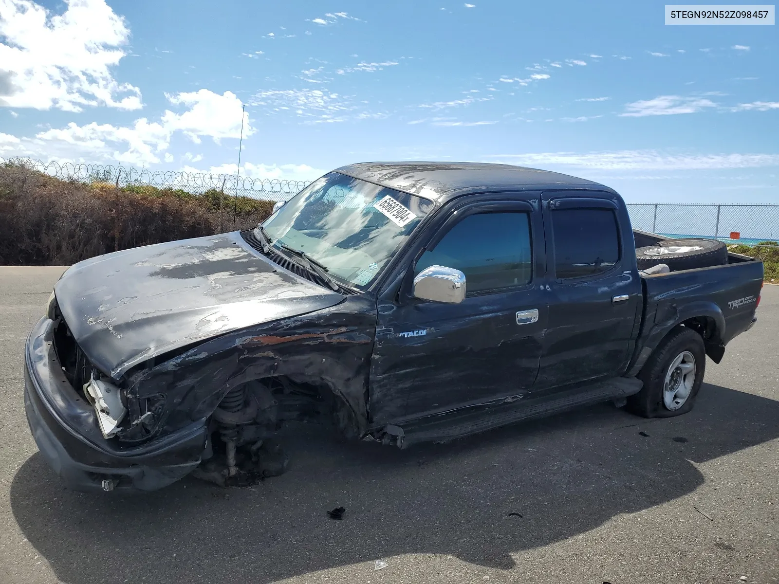 2002 Toyota Tacoma Double Cab Prerunner VIN: 5TEGN92N52Z098457 Lot: 65687904