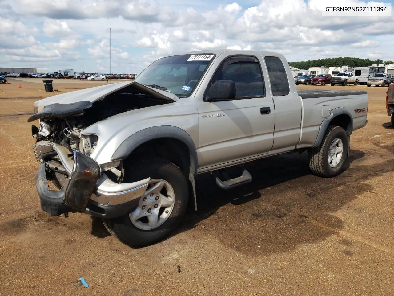 2002 Toyota Tacoma Xtracab Prerunner VIN: 5TESN92N52Z111394 Lot: 69711184