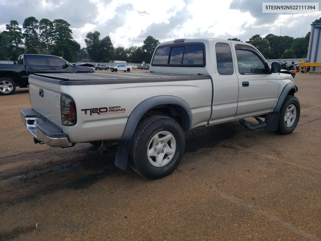 2002 Toyota Tacoma Xtracab Prerunner VIN: 5TESN92N52Z111394 Lot: 69711184