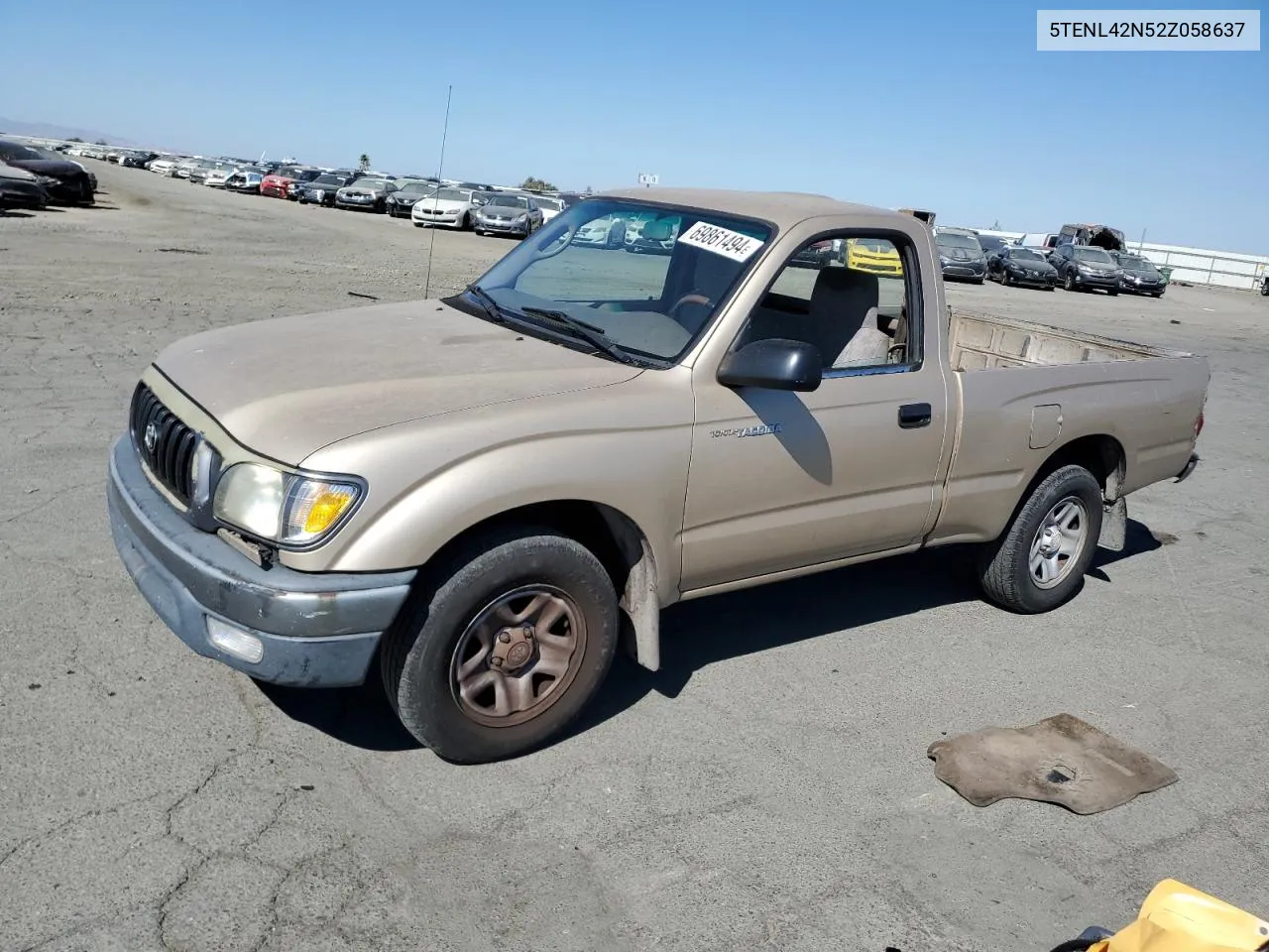 2002 Toyota Tacoma VIN: 5TENL42N52Z058637 Lot: 69861494