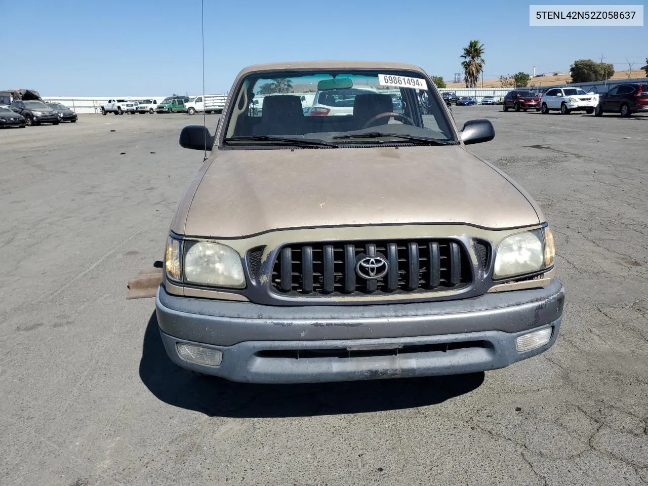 2002 Toyota Tacoma VIN: 5TENL42N52Z058637 Lot: 69861494