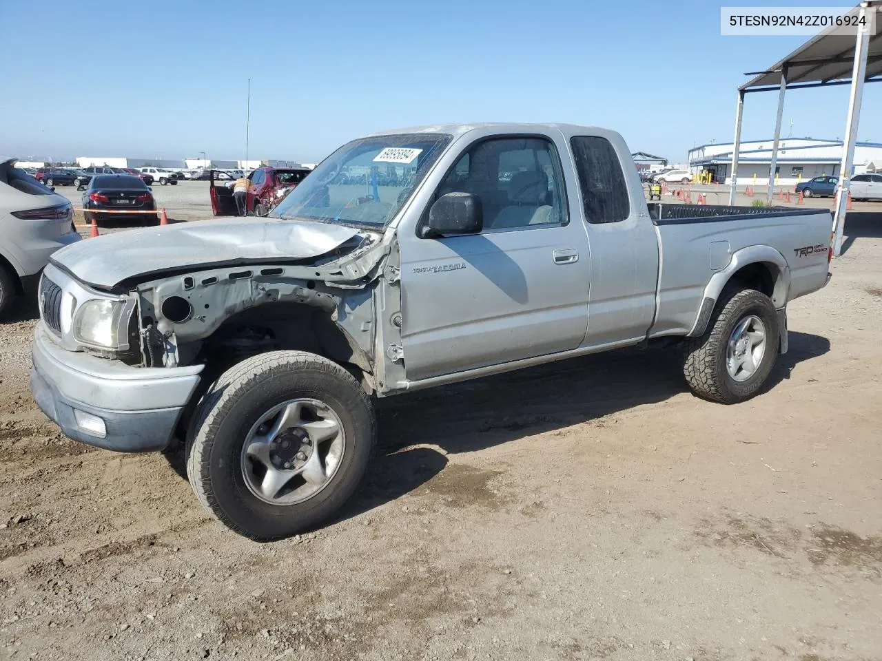 2002 Toyota Tacoma Xtracab Prerunner VIN: 5TESN92N42Z016924 Lot: 69895894