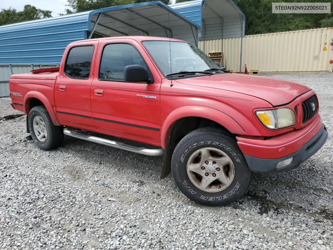 2002 Toyota Tacoma Double Cab Prerunner VIN: 5TEGN92N92Z005021 Lot: 70378384