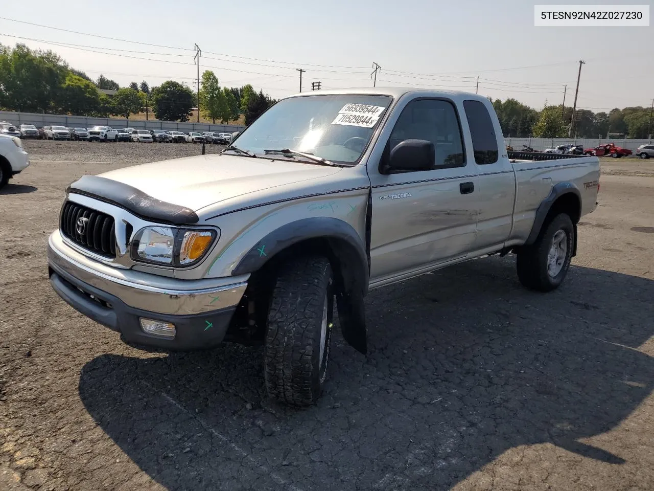 2002 Toyota Tacoma Xtracab Prerunner VIN: 5TESN92N42Z027230 Lot: 70529844