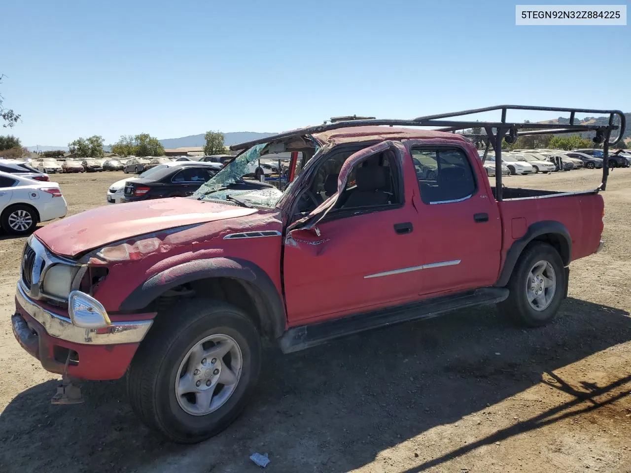 2002 Toyota Tacoma Double Cab Prerunner VIN: 5TEGN92N32Z884225 Lot: 70719254