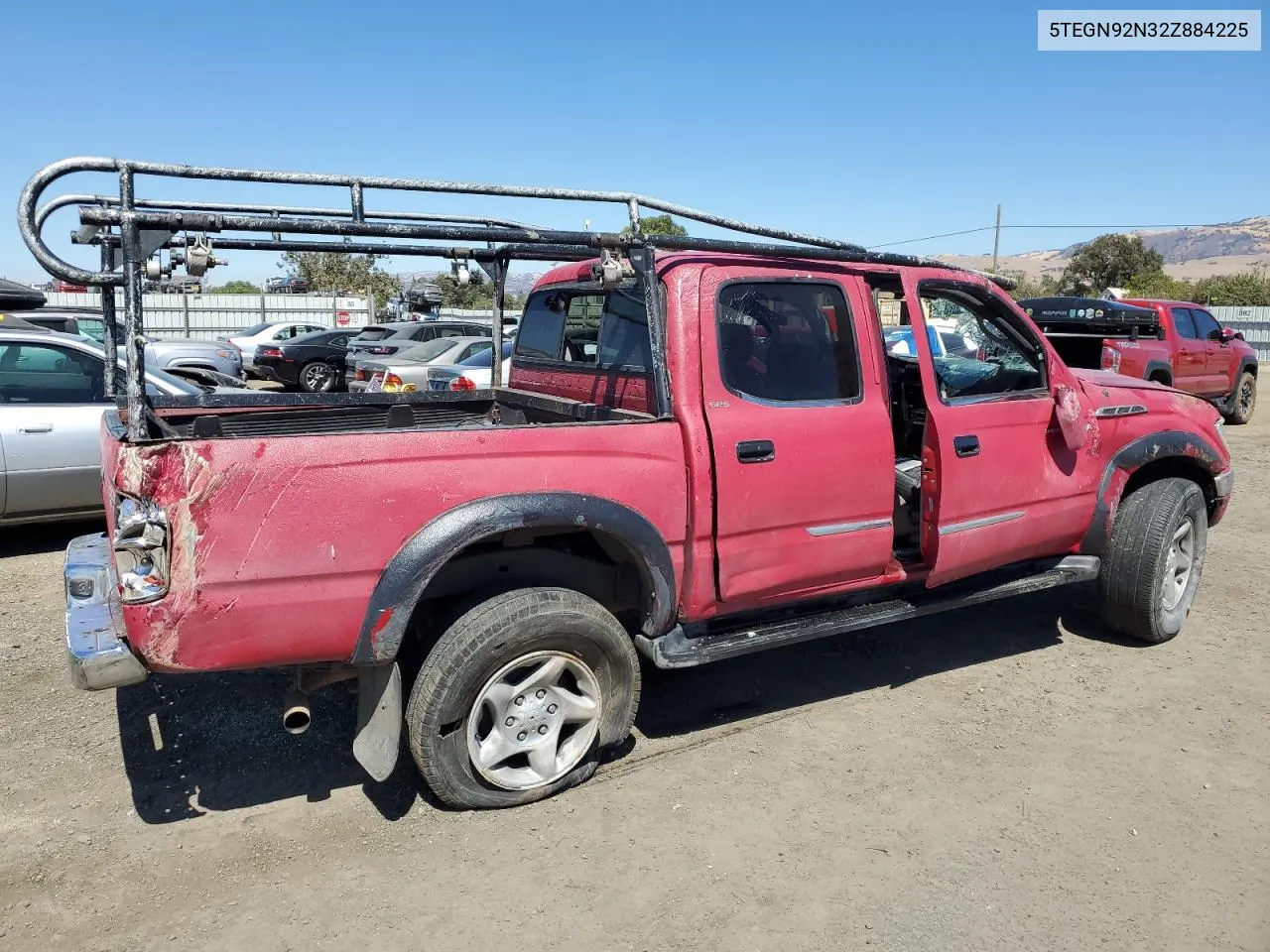 2002 Toyota Tacoma Double Cab Prerunner VIN: 5TEGN92N32Z884225 Lot: 70719254