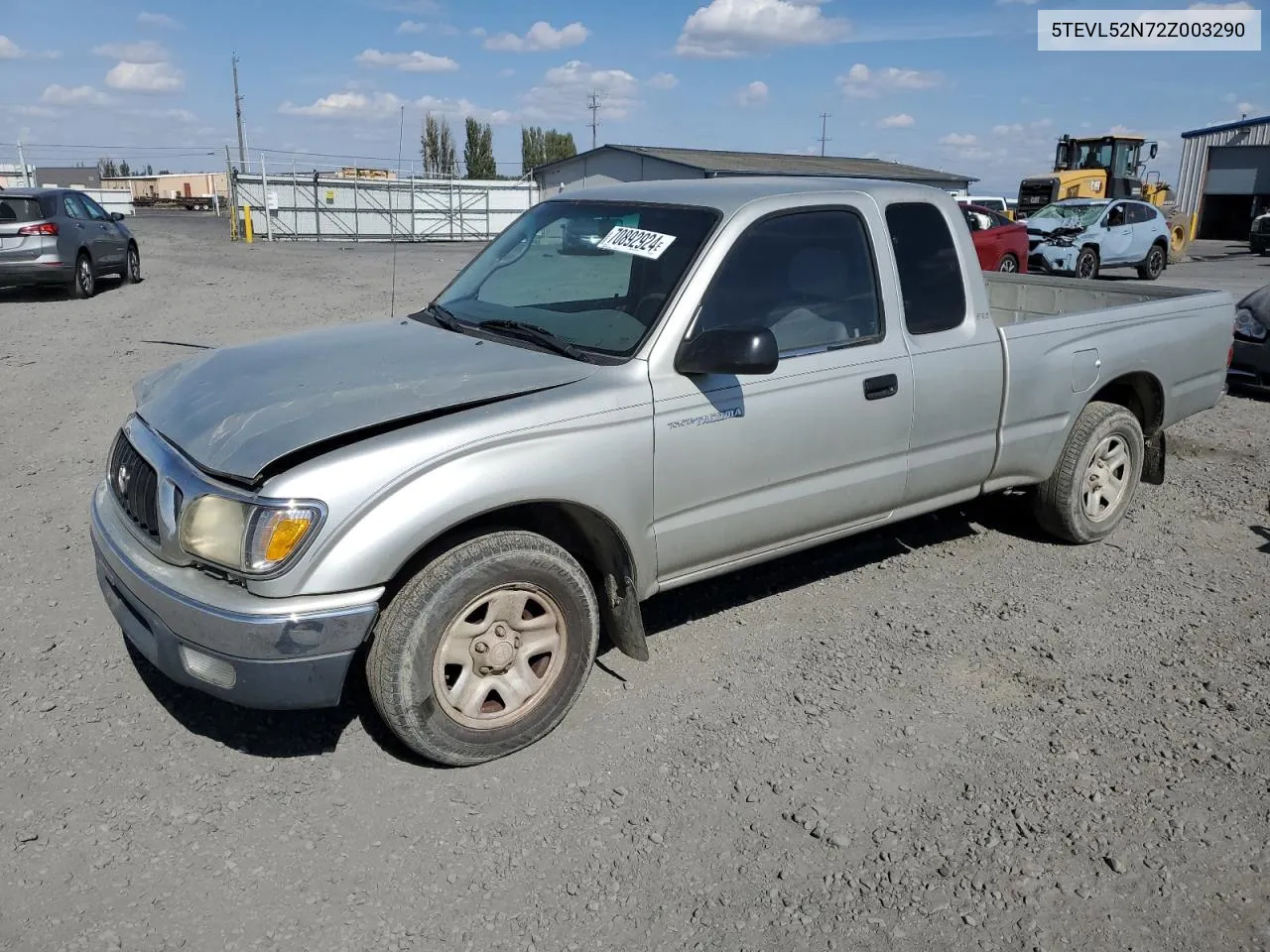 2002 Toyota Tacoma Xtracab VIN: 5TEVL52N72Z003290 Lot: 70892924