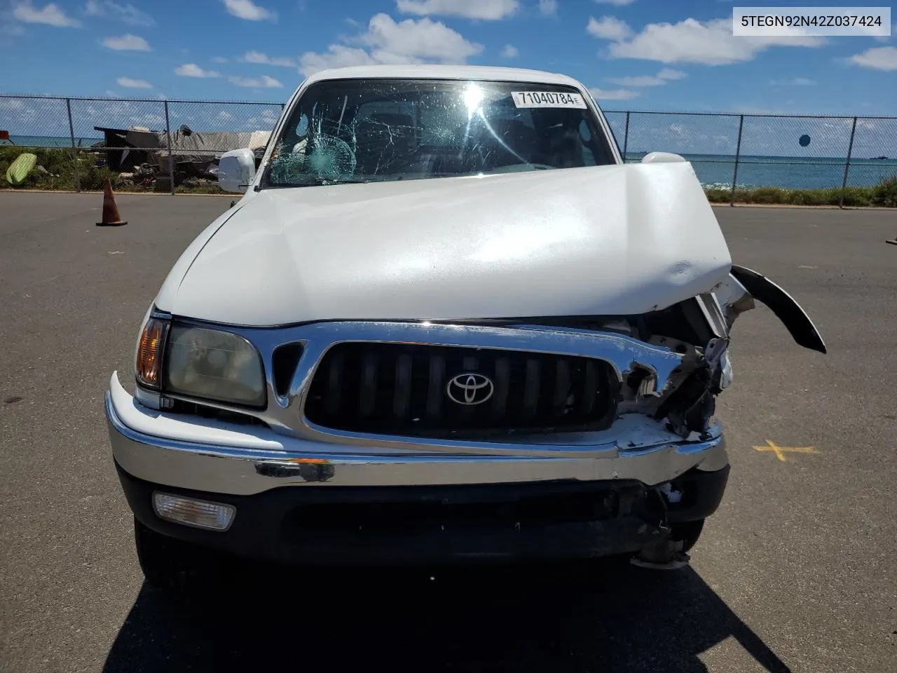 2002 Toyota Tacoma Double Cab Prerunner VIN: 5TEGN92N42Z037424 Lot: 71040784