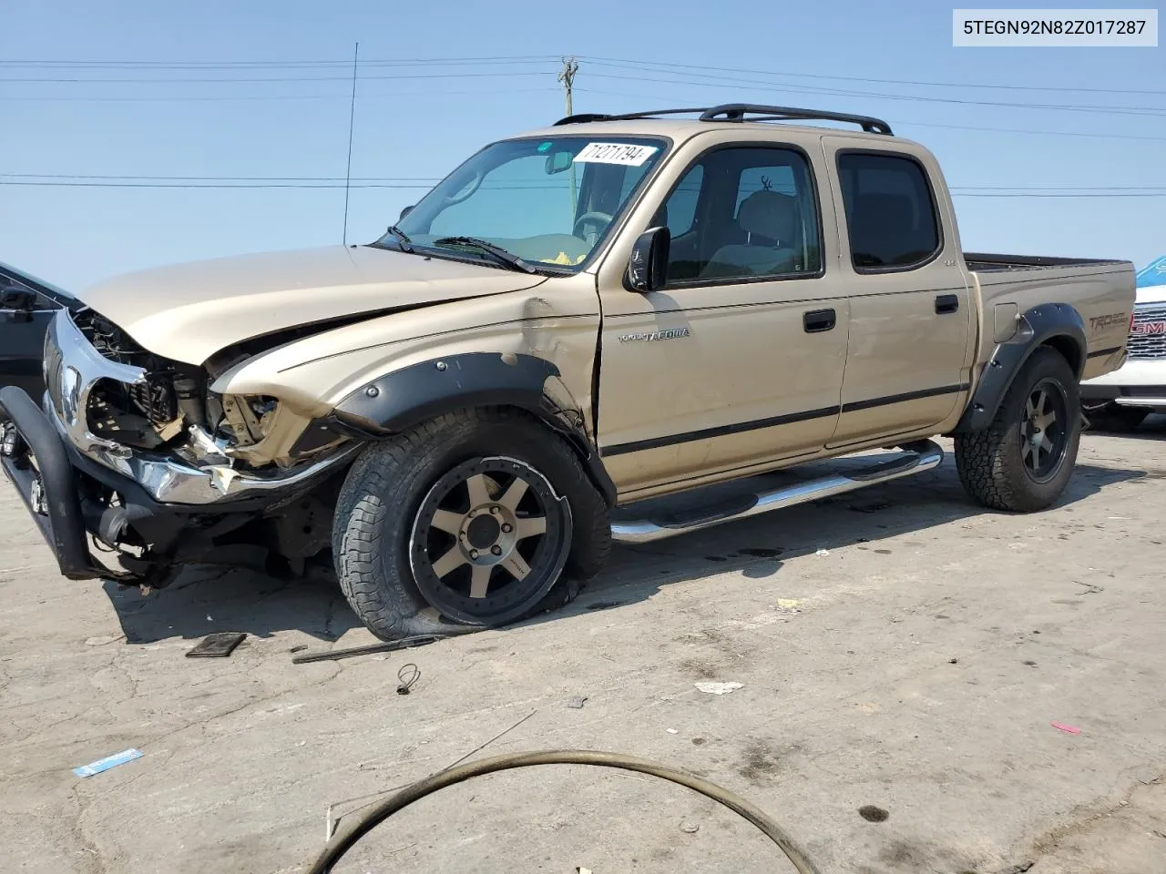 2002 Toyota Tacoma Double Cab Prerunner VIN: 5TEGN92N82Z017287 Lot: 71271794