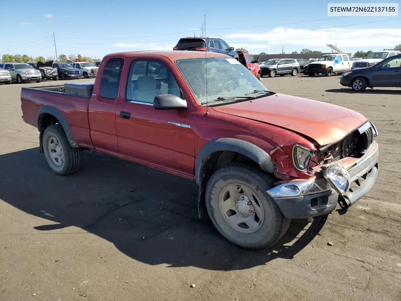 2002 Toyota Tacoma Xtracab VIN: 5TEWM72N62Z137155 Lot: 71744544