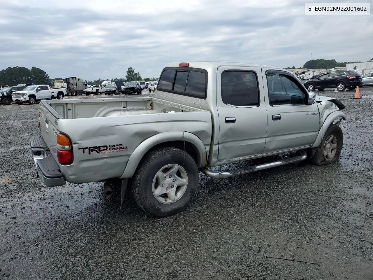 2002 Toyota Tacoma Double Cab Prerunner VIN: 5TEGN92N92Z001602 Lot: 72583154