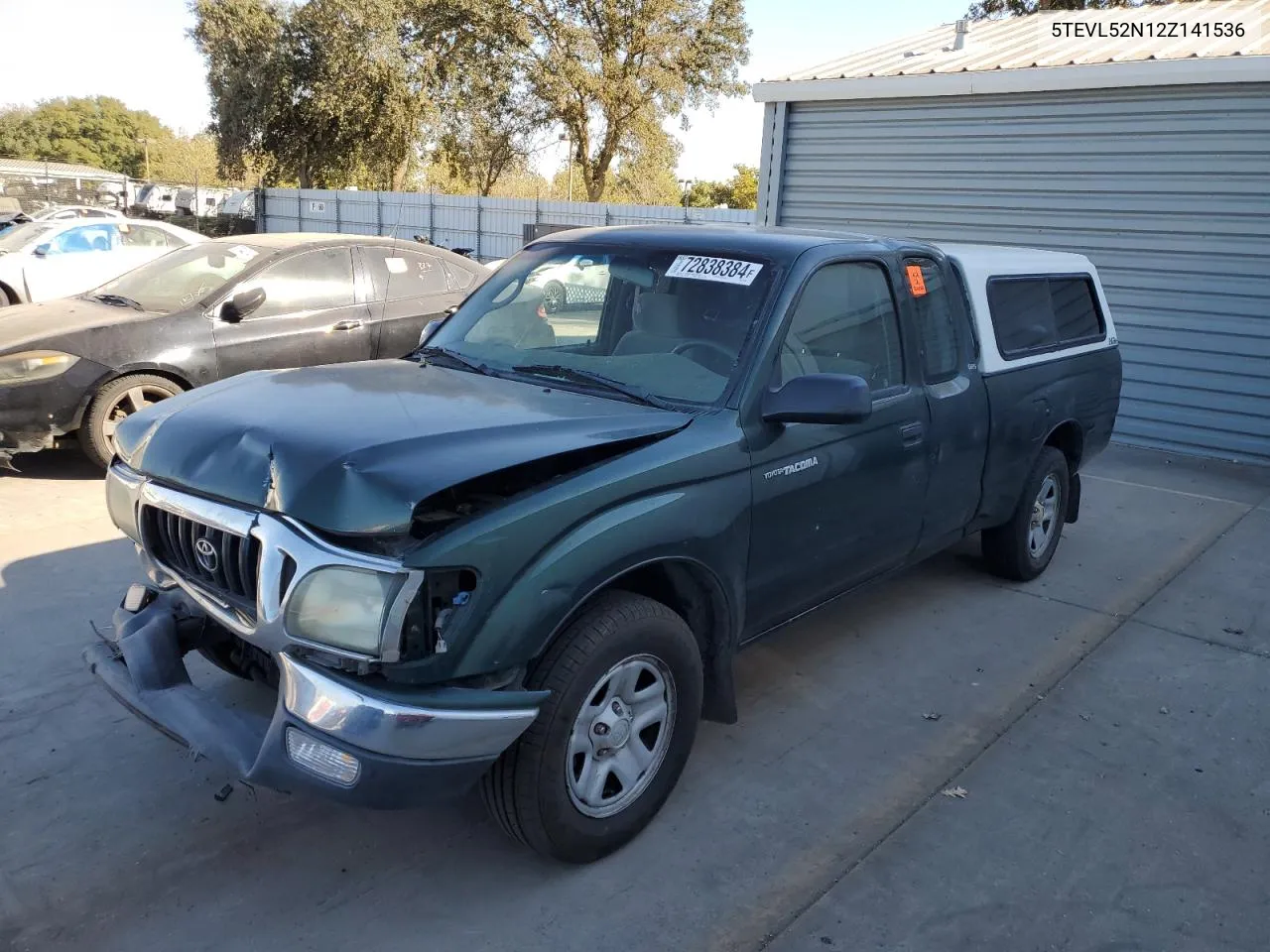 2002 Toyota Tacoma Xtracab VIN: 5TEVL52N12Z141536 Lot: 72838384