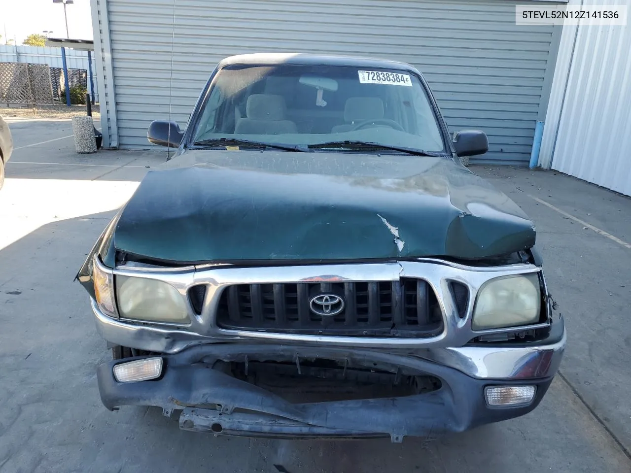 2002 Toyota Tacoma Xtracab VIN: 5TEVL52N12Z141536 Lot: 72838384