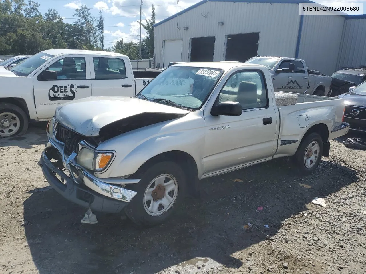 2002 Toyota Tacoma VIN: 5TENL42N92Z008680 Lot: 72852344