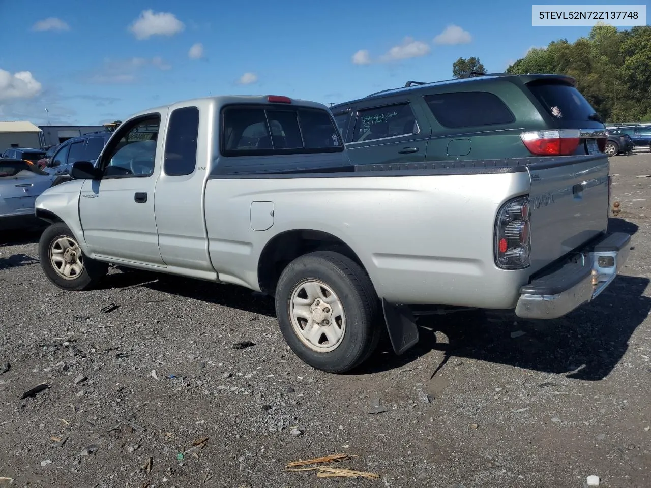 2002 Toyota Tacoma Xtracab VIN: 5TEVL52N72Z137748 Lot: 73044564