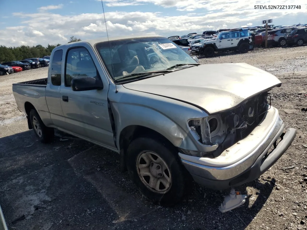 2002 Toyota Tacoma Xtracab VIN: 5TEVL52N72Z137748 Lot: 73044564