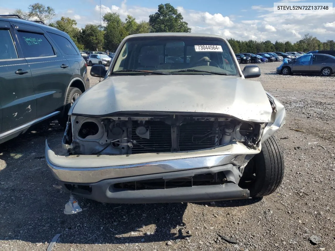 2002 Toyota Tacoma Xtracab VIN: 5TEVL52N72Z137748 Lot: 73044564