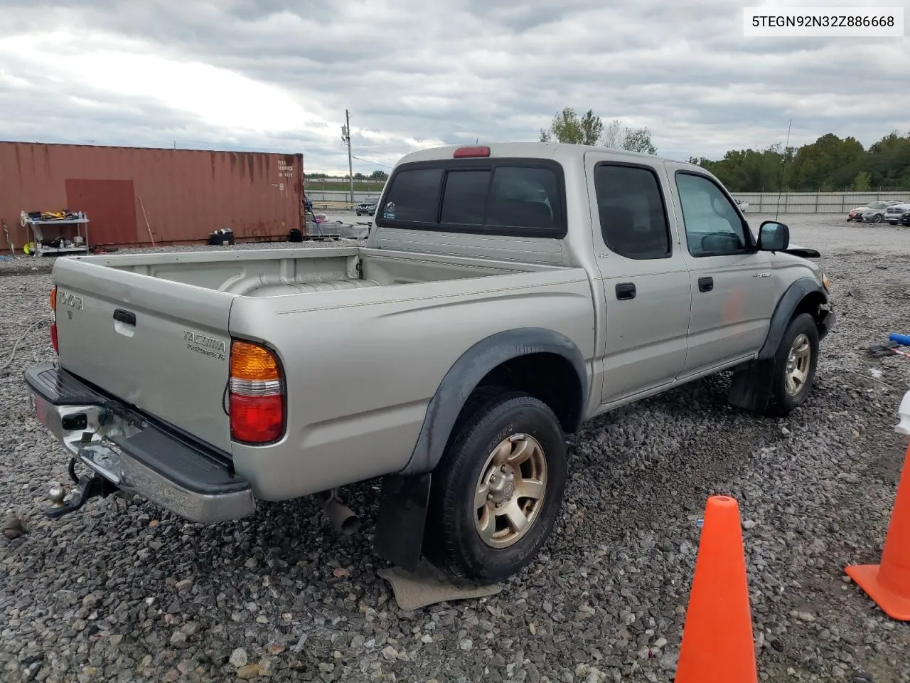 2002 Toyota Tacoma Double Cab Prerunner VIN: 5TEGN92N32Z886668 Lot: 73491064