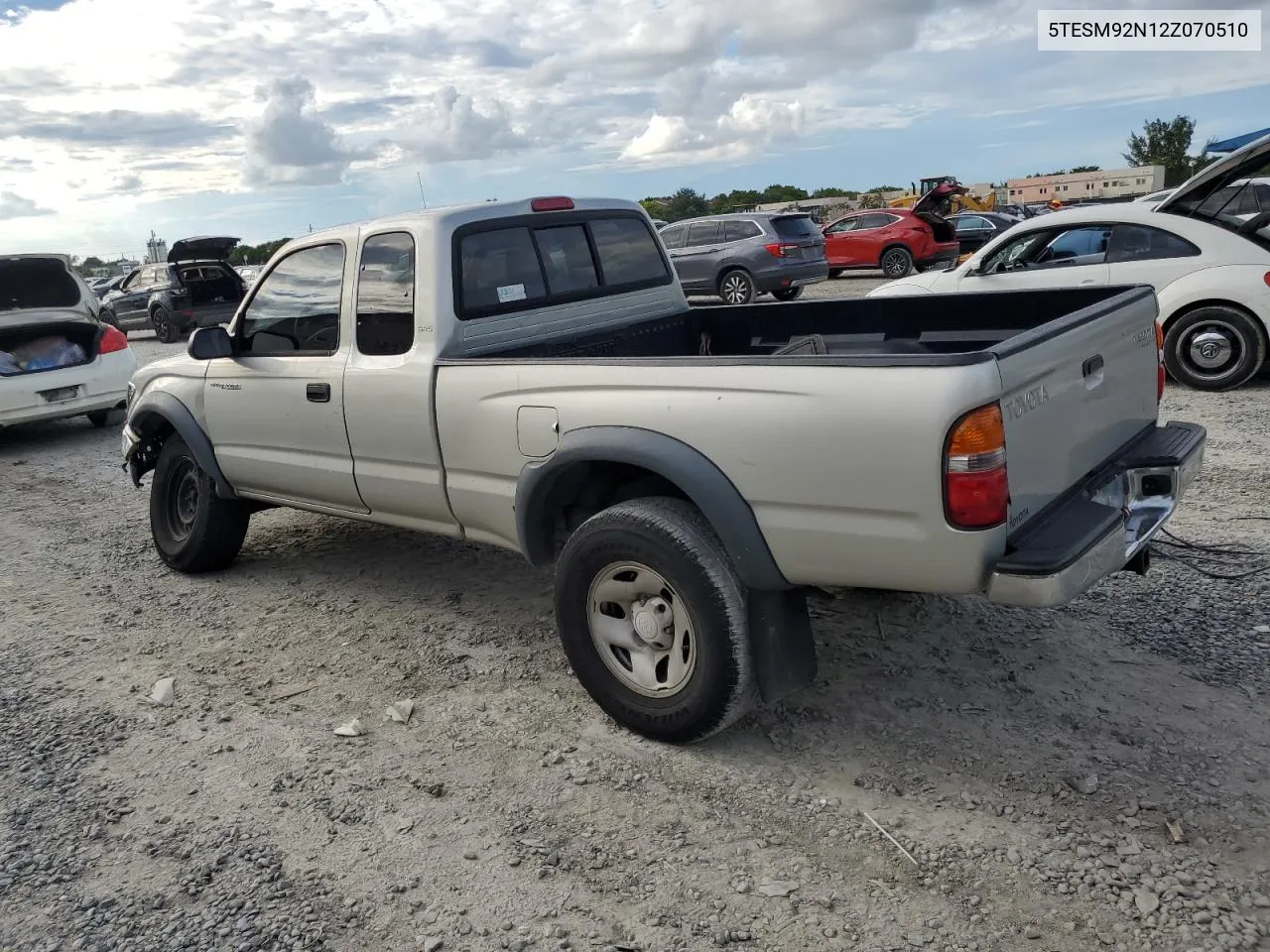 2002 Toyota Tacoma Xtracab Prerunner VIN: 5TESM92N12Z070510 Lot: 74436994